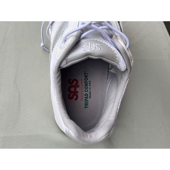 SAS Tour Mesh Non-Slip Tripad Comfort White Sneaker with Elastic Laces: Size 9WW - Picture 3 of 5